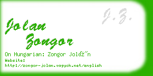 jolan zongor business card